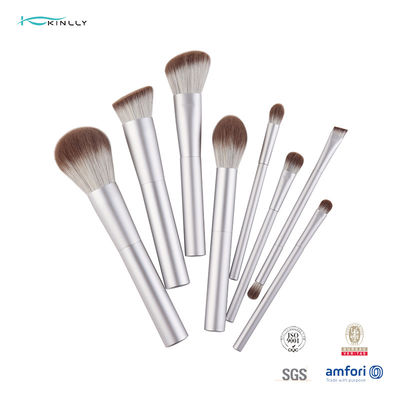 8szt OEM ODM Travel Makeup Brush Set Biały aluminiowy uchwyt