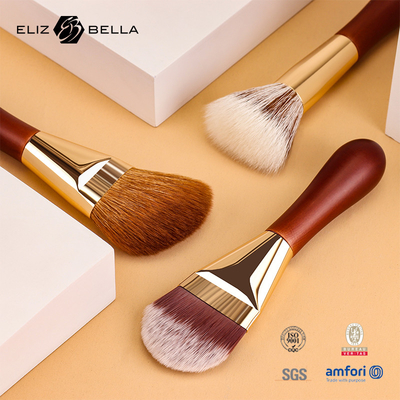 10pcs OEM Natural And Nylon Hair Custom Logo Travel Cosmetic Brush Set New Wooden Handle Private Label Makeup Brush