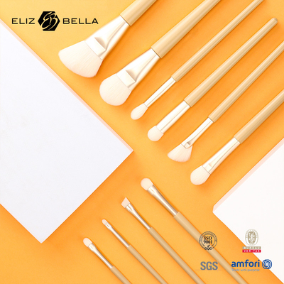 11 Pieces Nice Wooden Handle Beauty Makeup Brush Tools,Aluminium Ferrule Kosmetyczne szczotki,Syntetyczne szczotki do włosów zestawy