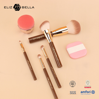 Zestaw szczotki do makijażu podróżnego używany z BLUSHER, CONCEALER, ołówkiem do brwi, Eyeliner, Zamówienia OEM / ODM mile widziane
