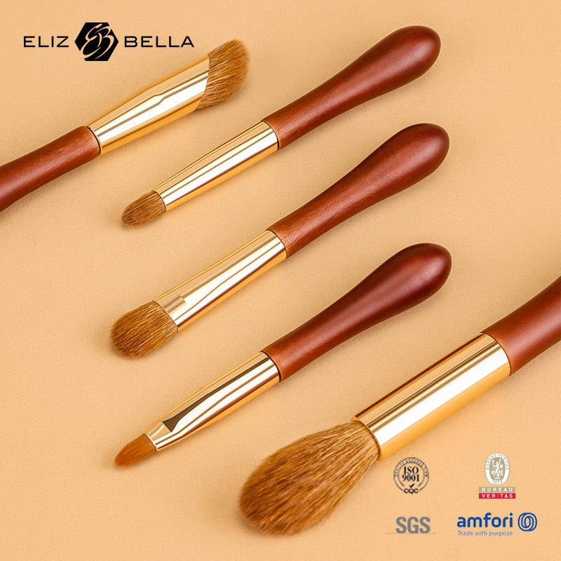 10pcs OEM Natural And Nylon Hair Custom Logo Travel Cosmetic Brush Set New Wooden Handle Private Label Makeup Brush