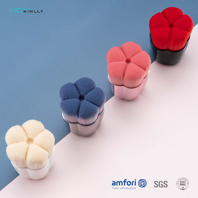 Plastic Handle Flower Shape Kabuki Makeup Brushes For Face Cheek
