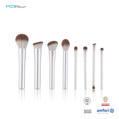 8szt OEM ODM Travel Makeup Brush Set Biały aluminiowy uchwyt